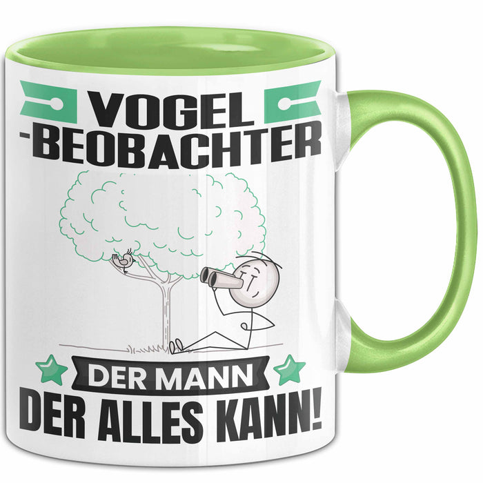 Vogelbeobachter Tasse Geschenk für Vogelbeobachter Der Mann Der Alles Kann Geschenkidee zum Geburtstag Grün Trendation