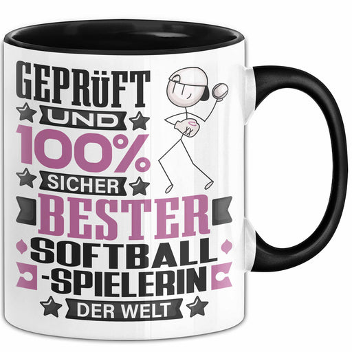 Softballspielerin Geschenk Lustiger Spruch für Softballspielerin Geschenkidee Bester Softballspielerin Der Welt Schwarz Trendation