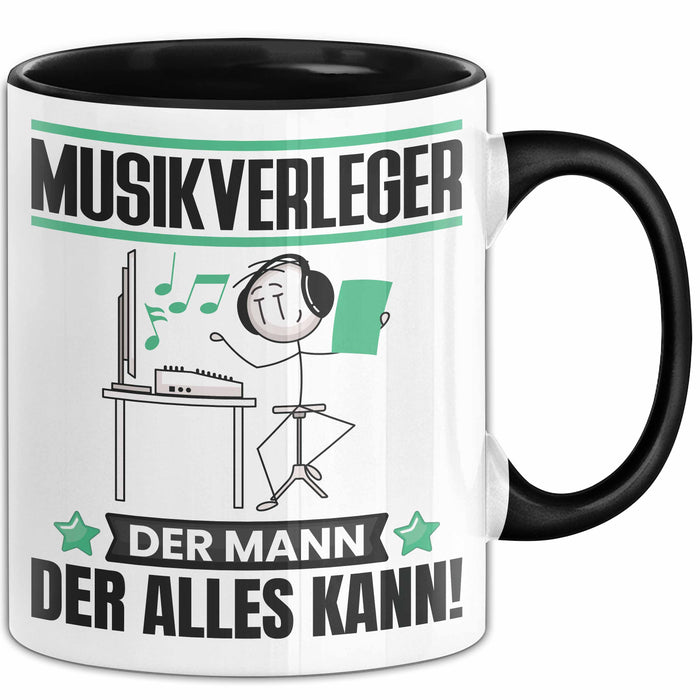 Musikverleger Tasse Geschenk für Musikverleger Der Mann Der Alles Kann Geschenkidee zum Geburtstag Schwarz Trendation