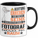 Fotograf Geschenk Tasse Lustiger Spruch Erheben Sie Sich Der Fotograf Betritt den Raum Schwarz Trendation