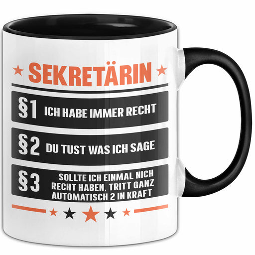 Sekretärin Tasse Geschenk Lustiger Spruch 3 Gesetze Trendation