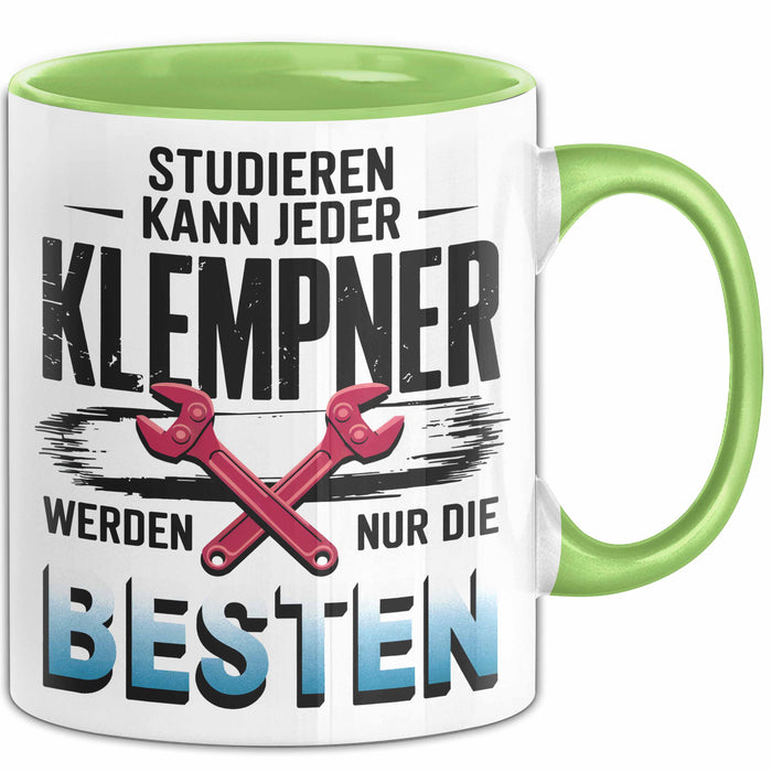 Klempner Tasse Geschenk Besten Werden Klempner Geschenkidee Grün Trendation