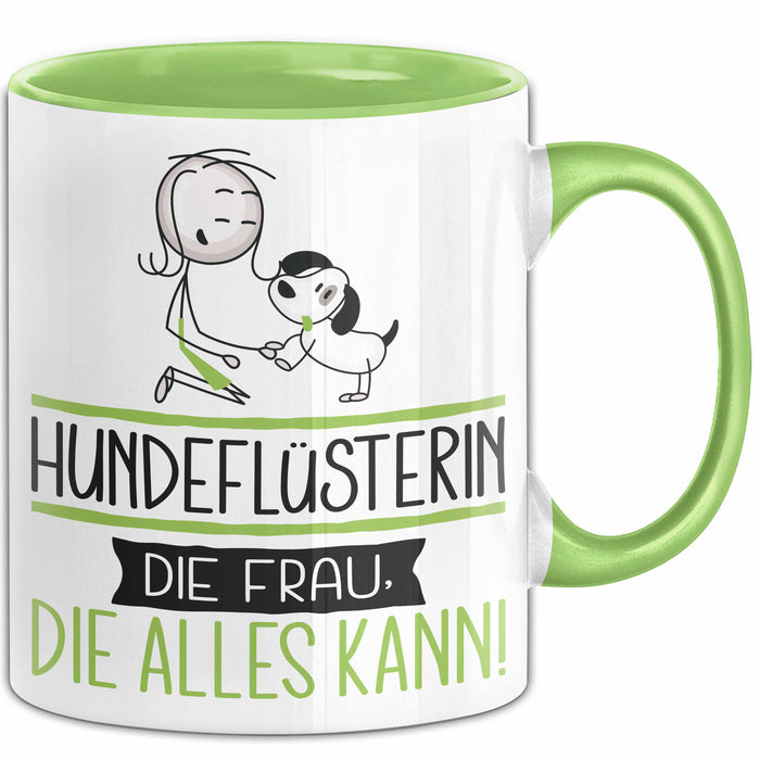 Hundeflüsterin Geschenk Tasse Becher Die Frau Die Allen Kann Geschenkidee für eine Hundeflüsterin Lustig Grün Trendation