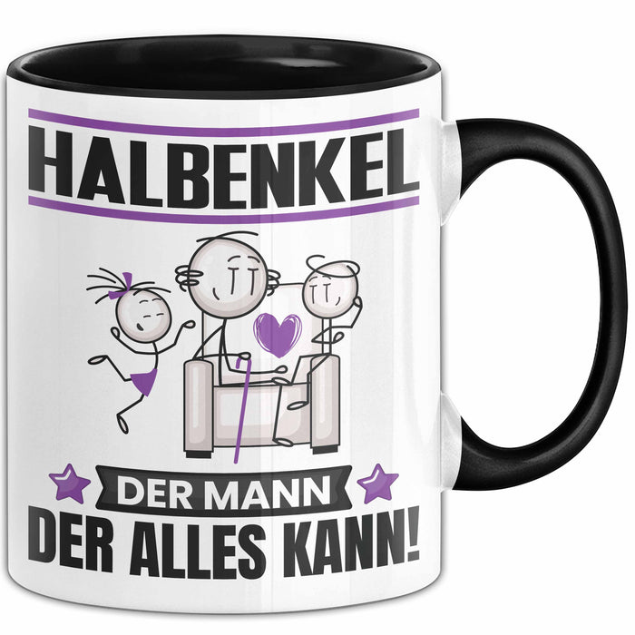 Halbenkel Tasse Geschenk für Halbenkel Der Mann Der Alles Kann Geschenkidee zum Geburtstag Schwarz Trendation