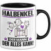 Halbenkel Tasse Geschenk für Halbenkel Der Mann Der Alles Kann Geschenkidee zum Geburtstag Schwarz Trendation