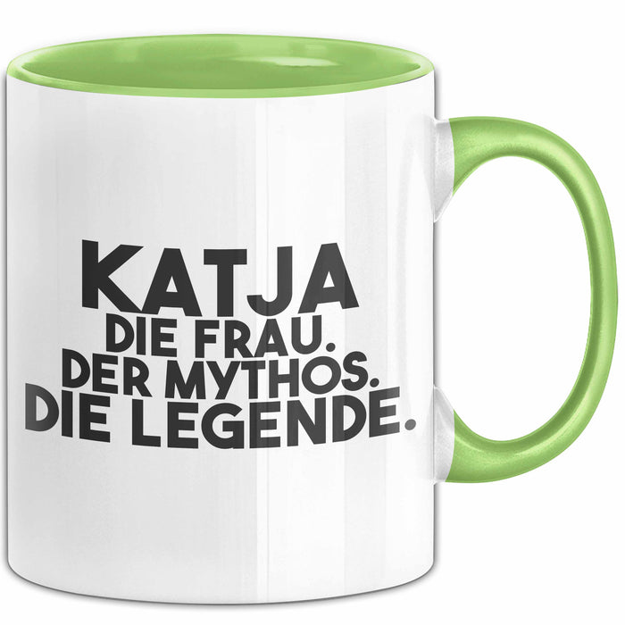 Katja Tasse Katja – Die Frau. Der Mythos. Die Legende. Geschenk Grün Trendation