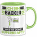 Bäcker Tasse Geschenk für Bäcker Geburtstag Lustiger Spruch Kaffee-Becher Was Ist Deine Superkraft Grün Trendation