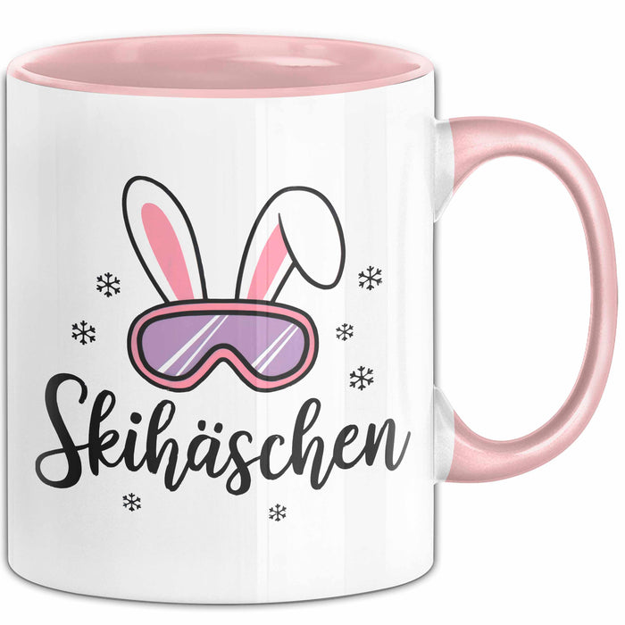 Skifahren Skifahrer Tasse Geschenk Skihäschen Geschenkidee Geschenkidee Lustig Rosa Trendation
