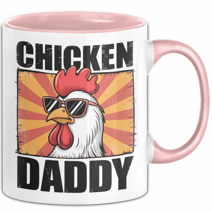 Huhn Tier Bauer Tasse Becher Geschenk Lustige Geschenkidee Spruch Hühnerpapa Rosa Trendation