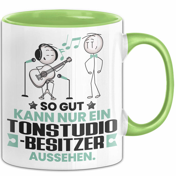 Tonstudio-Besitzer Geschenk Tasse So Gut Kann Nur Ein Tonstudio-Besitzer Aussehen Geschenkidee Kaffee-Becher Grün Trendation