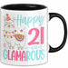 21er Geburtstag Tasse Geschenk Happy 21 And Glamarous Llama Alpaka Liebhaber Geschenkidee zum Geburtstag Trendation