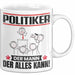 Politiker Tasse Geschenk für Politiker Der Mann Der Alles Kann Geschenkidee zum Geburtstag Weiß Trendation