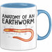 Regenwurm Tasse Geschenk Lustige Geschenkidee Spruch Anatomie Eines Regenwurms Blau Trendation