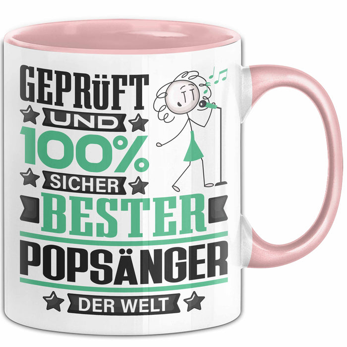 Popsänger Geschenk Lustiger Spruch für Popsänger Geschenkidee Bester Popsänger Der Welt Rosa Trendation
