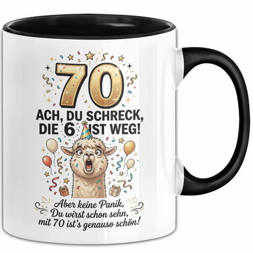 70 Geburtstag Tasse Geschenk Ach Du Schreck Die 6 Ist Weg Geschenkidee Geburtstag 70-Jaehrigen Trendation