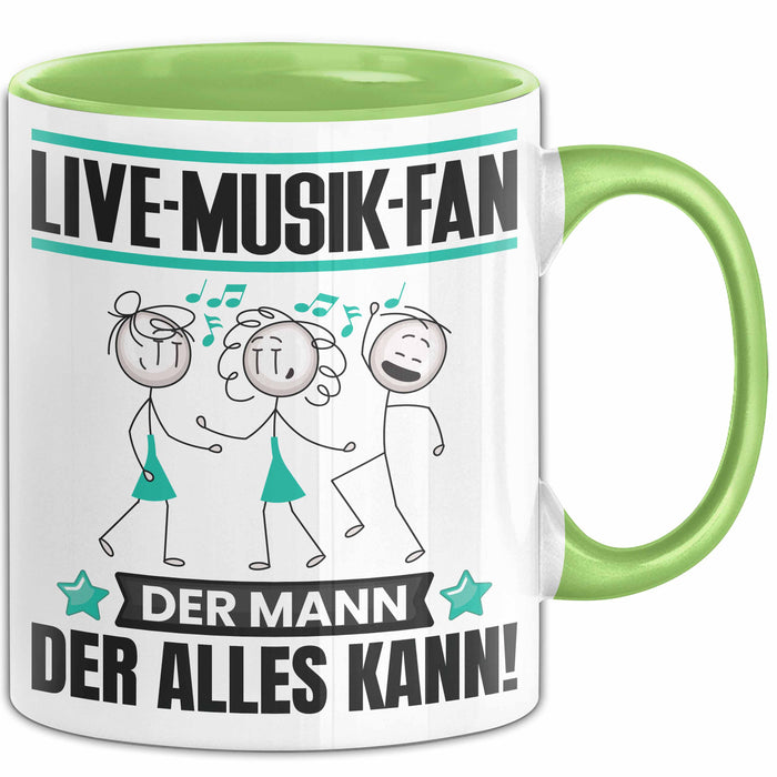 Live-Musik-Fan Tasse Geschenk für Live-Musik-Fan Der Mann Der Alles Kann Geschenkidee zum Geburtstag Grün Trendation