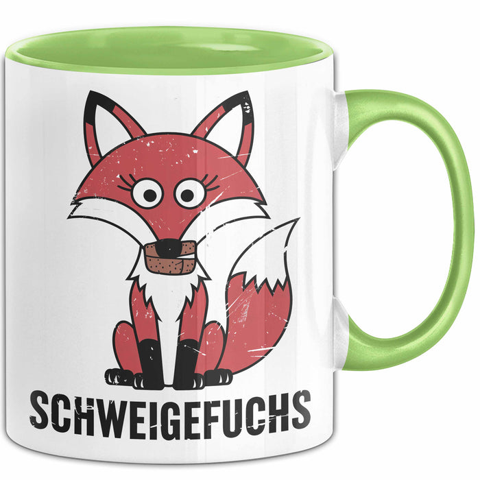Kindergartenlehrer Wertschätzung Tasse Geschenk Lustige Geschenkidee Spruch Schweigefuchs Grün Trendation