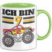 9. Geburtstag Geschenk Tasse Becher Jungs Trucks Geburtstagsgeschenk Ich Bin 9 Grün Trendation