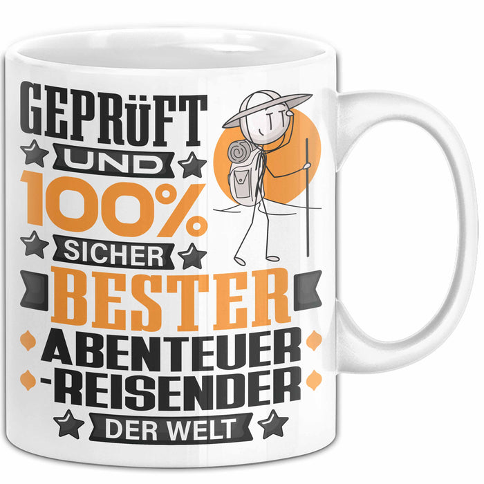 Abenteurreisender Geschenk Lustiger Spruch für Abenteurreisender Geschenkidee Bester Abenteurreisender Der Welt Weiß Trendation