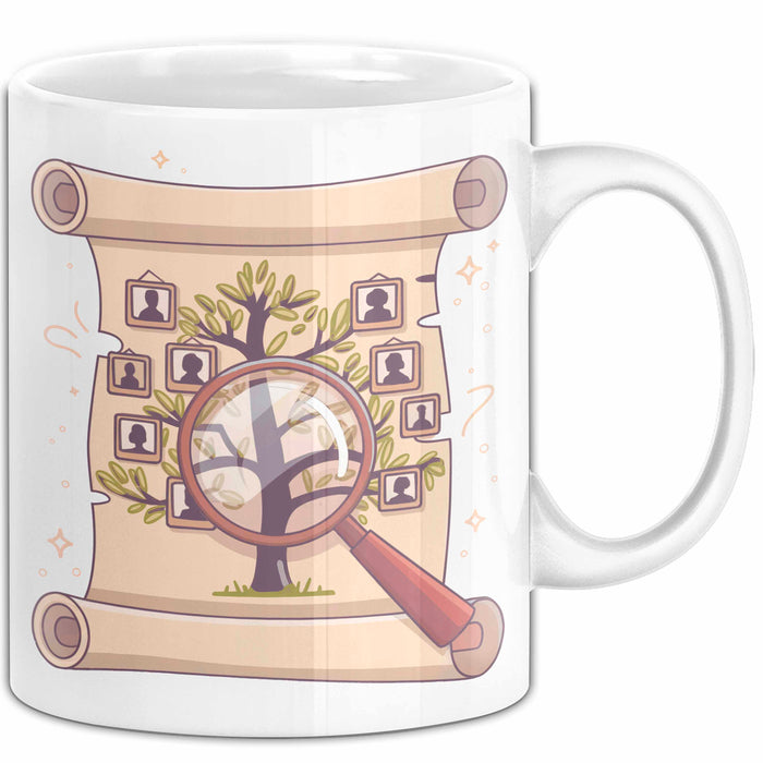 Genealoge Tasse Geschenk Lustige Geschenkidee Spruch Für Stammbaum Forscher Weiß Trendation