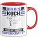 Koch Tasse Geschenk für Koch Geburtstag Lustiger Spruch Kaffee-Becher Was Ist Deine Superkraft Rot Trendation