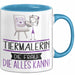 Tiermalerin Geschenk Tasse Becher Die Frau Die Allen Kann Geschenkidee für eine Tiermalerin Lustig Blau Trendation