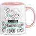 Geschenk für Tierheimmitarbeiterin Tasse Lustige Geschenkidee Geburtstag Ich Bin Tierheimmitarbeiterin Ich Darf Das Rosa Trendation