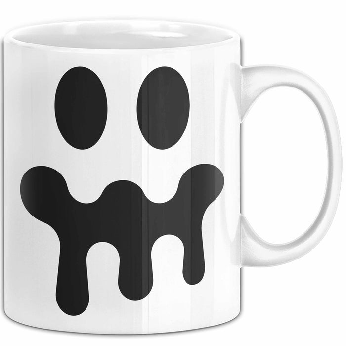 Lächeln Halloween Feier Tasse Geschenk Lustige Geschenkidee Spruch Weiß Trendation