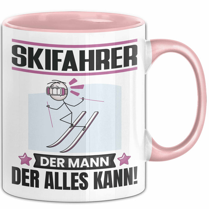 Skifahrer Tasse Geschenk für Skifahrer Der Mann Der Alles Kann Geschenkidee zum Geburtstag Rosa Trendation