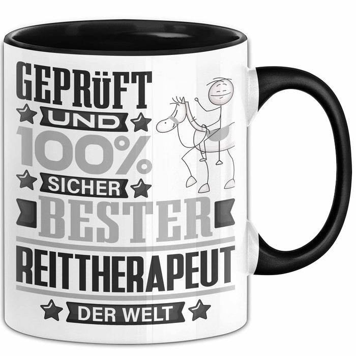 Reittherapeut Geschenk Lustiger Spruch für Reittherapeut Geschenkidee Bester Reittherapeut Der Welt Schwarz Trendation