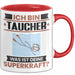 Taucher Tasse Geschenk für Taucher Geburtstag Lustiger Spruch Kaffee-Becher Was Ist Deine Superkraft Rot Trendation