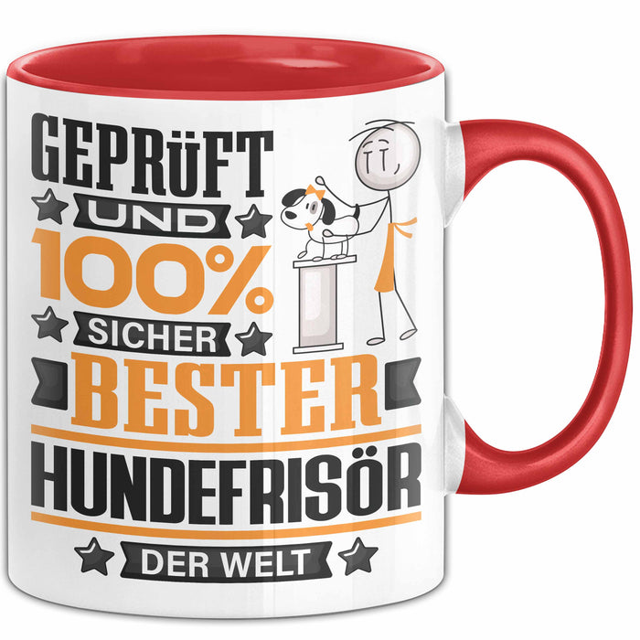 Hundefrisör Geschenk Lustiger Spruch für Hundefrisör Geschenkidee Bester Hundefrisör Der Welt Rot Trendation