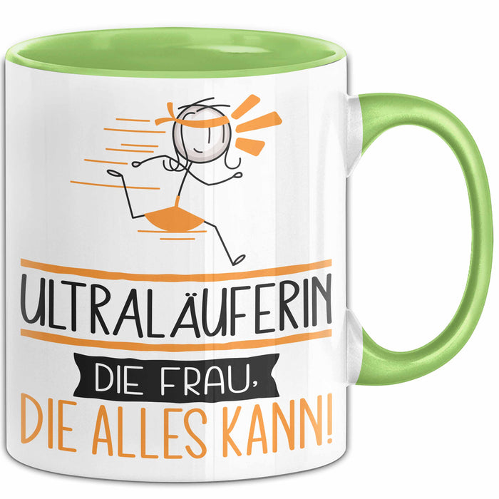 Ultraläuferin Geschenk Tasse Becher Die Frau Die Allen Kann Geschenkidee für eine Ultraläuferin Lustig Grün Trendation