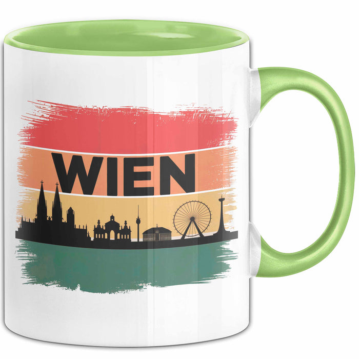 Österreich Wien Wienerisch Tasse Geschenk Lustige Geschenkidee Spruch Grün Trendation