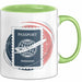 Weltenbummler Tasse Geschenkidee für Reisesüchtige Grün Trendation