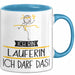 Geschenk für Läuferin Tasse Lustige Geschenkidee Geburtstag Ich Bin Läuferin Ich Darf Das Blau Trendation