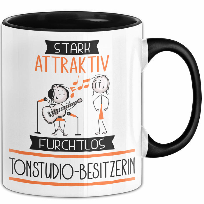Tonstudio-Besitzerin Tasse Geschenk Becher Stark Attraktiv Furchtlos Tonstudio-Besitzerin Lustige Geschenkidee Trendation