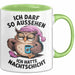 Sarkastische Eule Tier Kaffee Tasse Geschenk Lustige Geschenkidee Spruch Ich Darf So Aussehen Ich Hatte Nachtschicht Grün Trendation