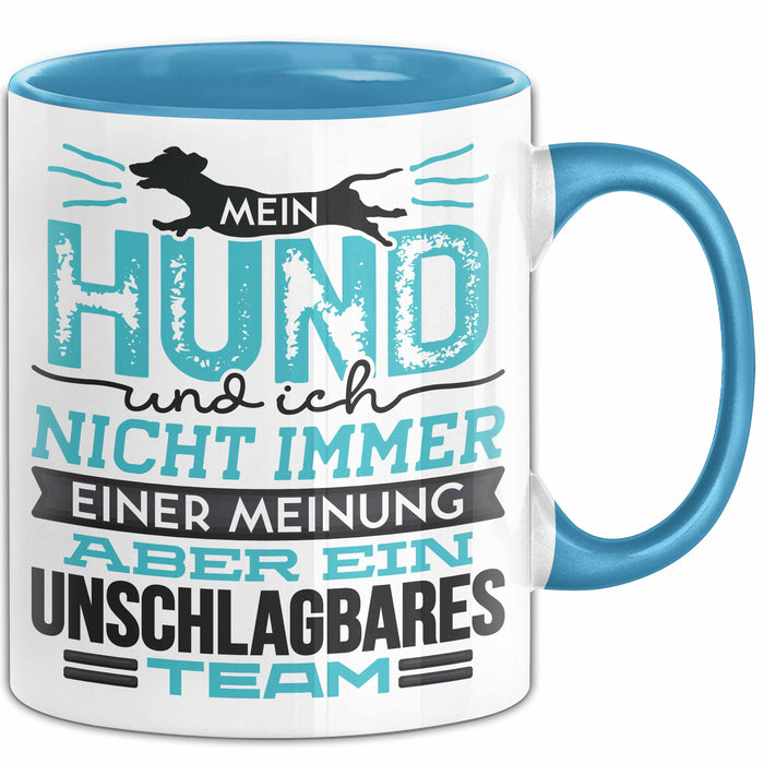 Hund Tasse Geschenk Spruch Lustig Mein Hund Und Ich Team Blau Trendation
