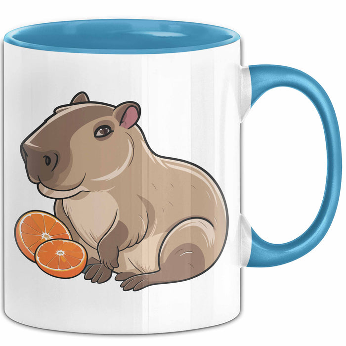 Capybara Tasse Geschenk Lustig Capybara-Liebhaber Blau Trendation
