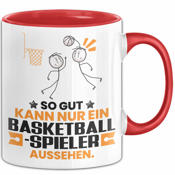 Basketballspieler Geschenk Tasse So Gut Kann Nur Ein Basketballspieler Aussehen Geschenkidee Kaffee-Becher Rot Trendation