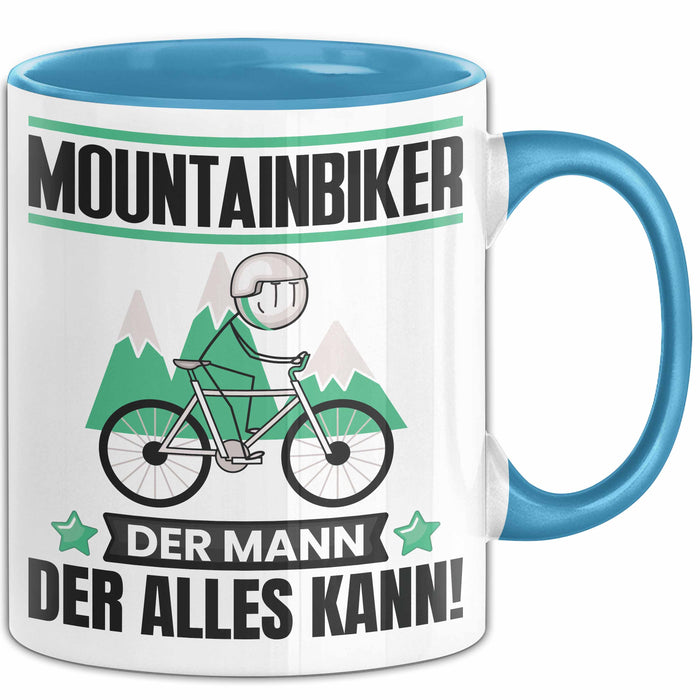 Mountainbiker Tasse Geschenk für Mountainbiker Der Mann Der Alles Kann Geschenkidee zum Geburtstag Blau Trendation
