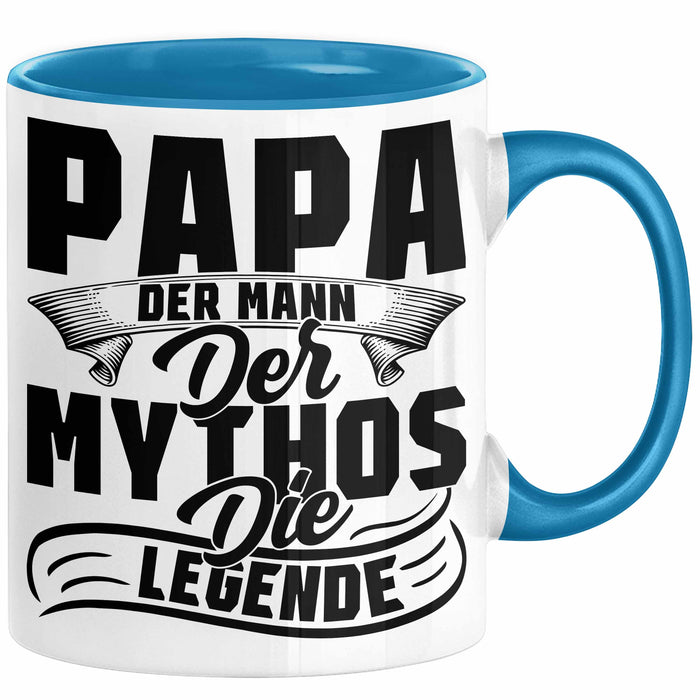 Papa Der Mann Der Mythos Die Legende Tasse Vatertag Spruch Bester Papa Geschenkidee Vater Blau Trendation