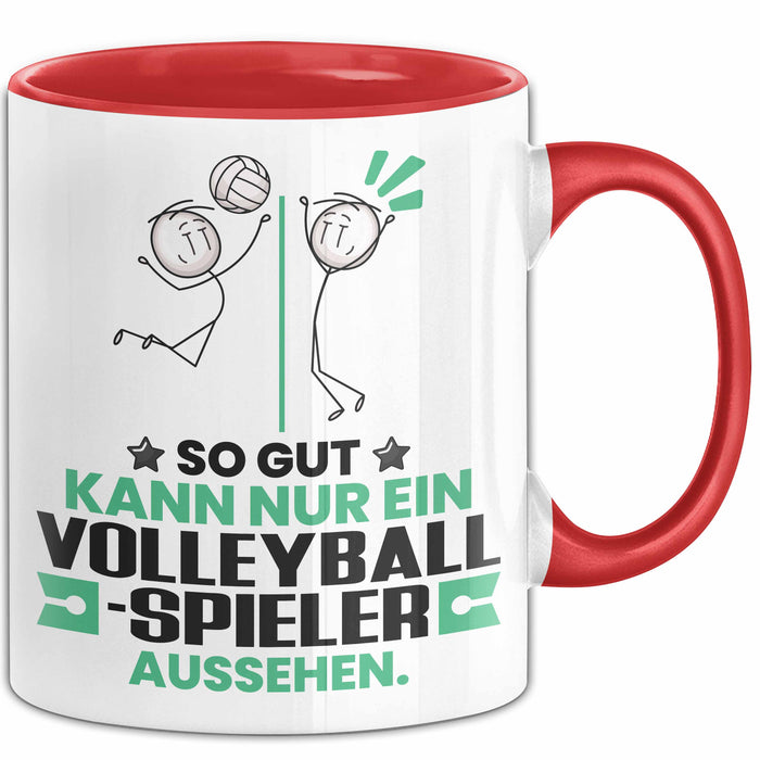 Volleyballspieler Geschenk Tasse So Gut Kann Nur Ein Volleyballspieler Aussehen Geschenkidee Kaffee-Becher Rot Trendation