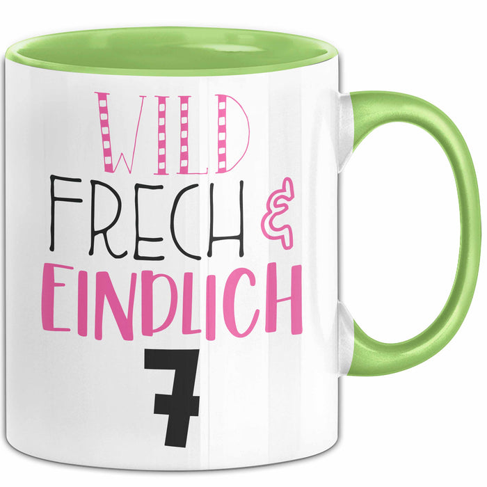 Tasse Wild Frech Und Einzigartig 7 Geschenk für Kinder 7. Geburtstag Jungs Grün Trendation