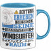 Windsurfer Geschenk Tasse Lustiger Spruch Erheben Sie Sich Der Windsurfer Betritt den Raum Blau Trendation
