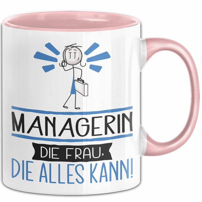 Managerin Geschenk Tasse Becher Die Frau Die Allen Kann Geschenkidee für eine Managerin Lustig Rosa Trendation