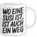 Susi Tasse Geschenk Wo Eine Susi Ist Ist Auch Ein Weg Geschenkidee Becher mit Name Weiß Trendation