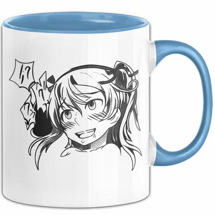 Anime Manga Mädchen Tasse Geschenk Lustige Geschenkidee Blau Trendation
