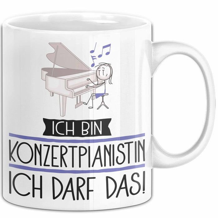 Geschenk für Konzertpianistin Tasse Lustige Geschenkidee Geburtstag Ich Bin Konzertpianistin Ich Darf Das Weiß Trendation
